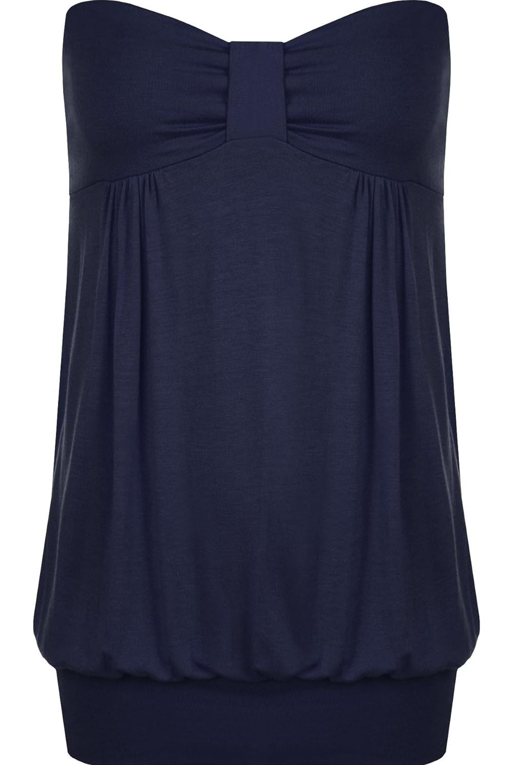 Long Boob Tube Strapless Top Tops WearAll Navy 8-10