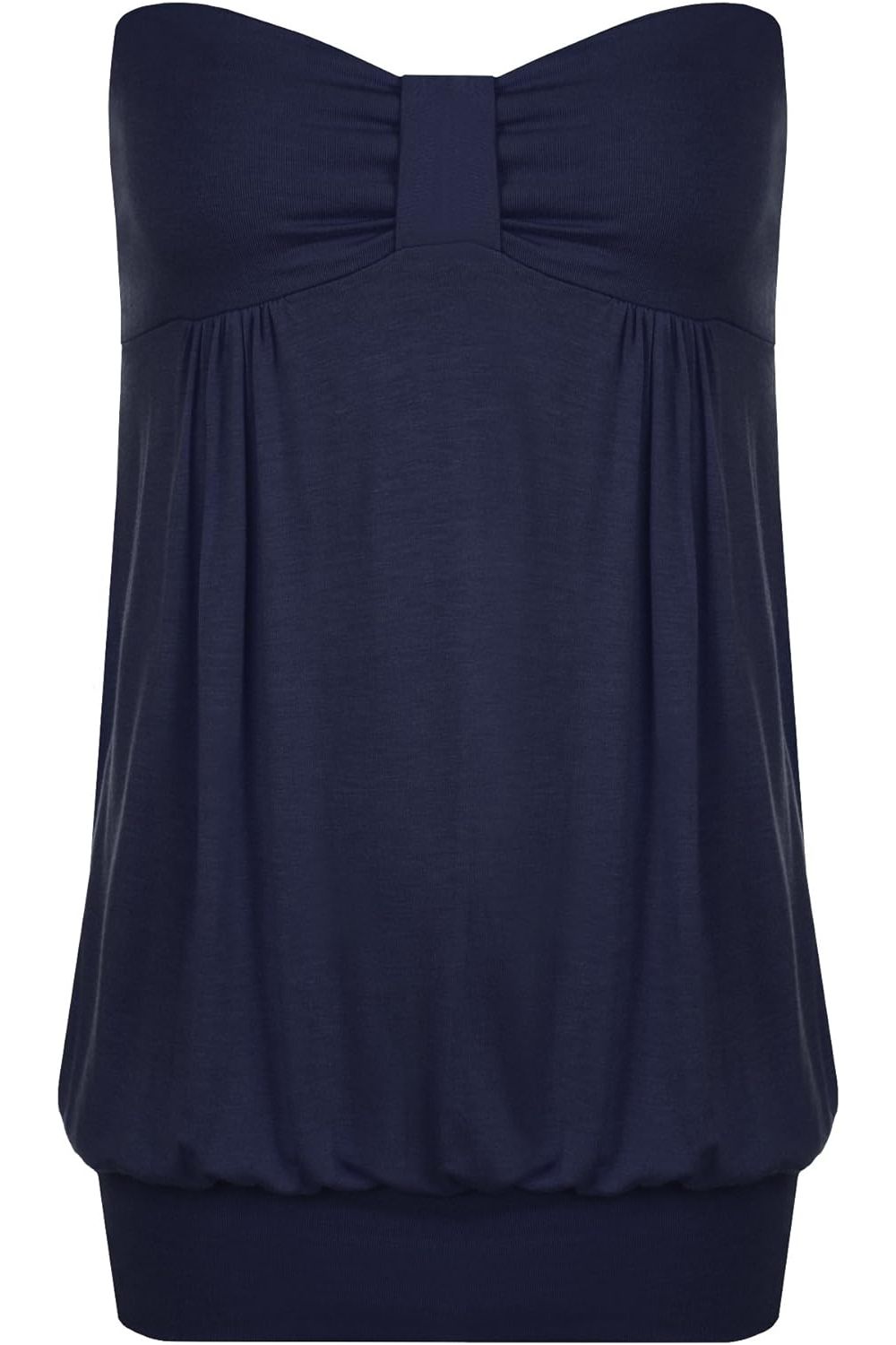 Long Boob Tube Strapless Top Tops WearAll Navy 8-10