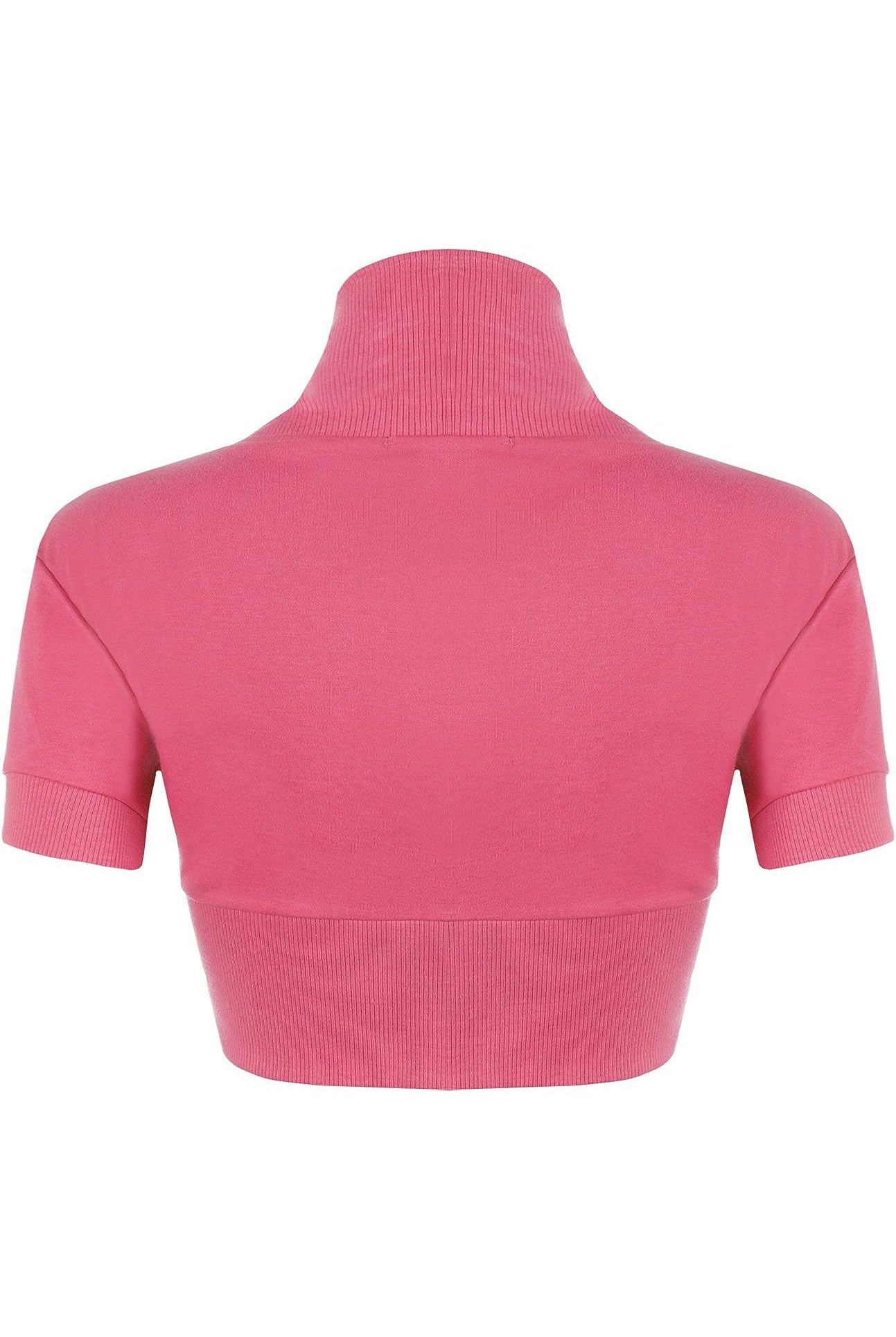 Short Sleeve Ribbed Bolero Shrug Tops WearAll