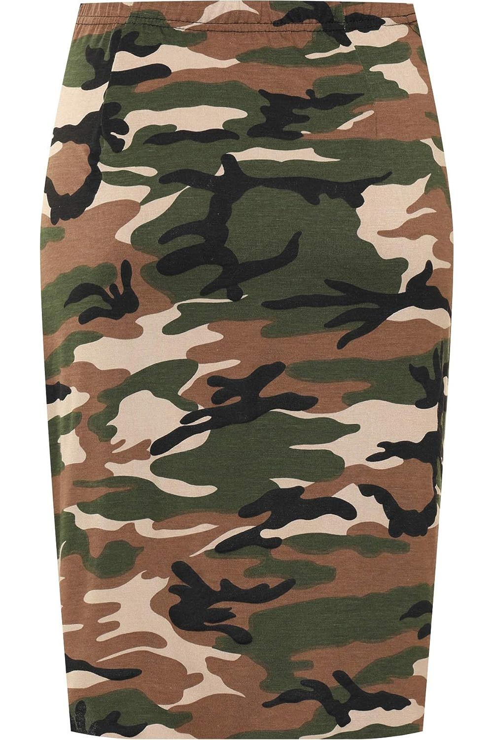 Printed Stretch Pencil Midi Skirt Skirt WearAll Camouflage 8-10