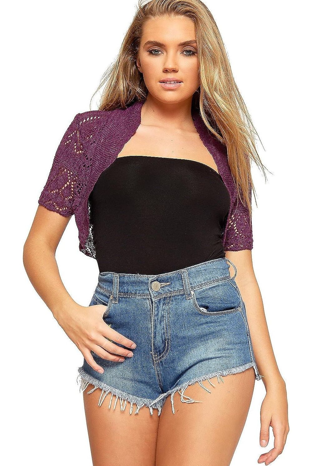 Knitted Crochet Bolero Shrug Apparel & Accessories WearAll