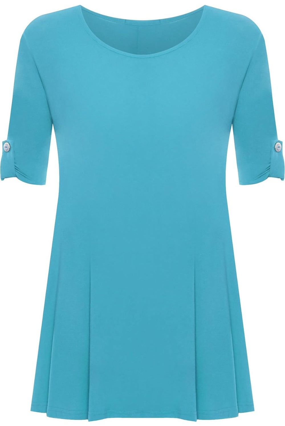 Scoop Neck Flared Ladies Plain Top Tops WearAll