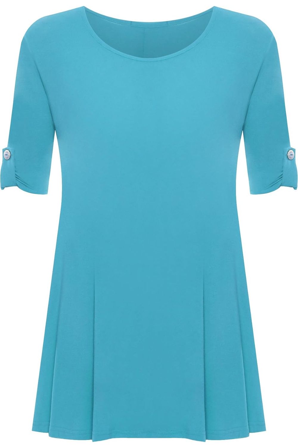 Scoop Neck Flared Ladies Plain Top Tops WearAll