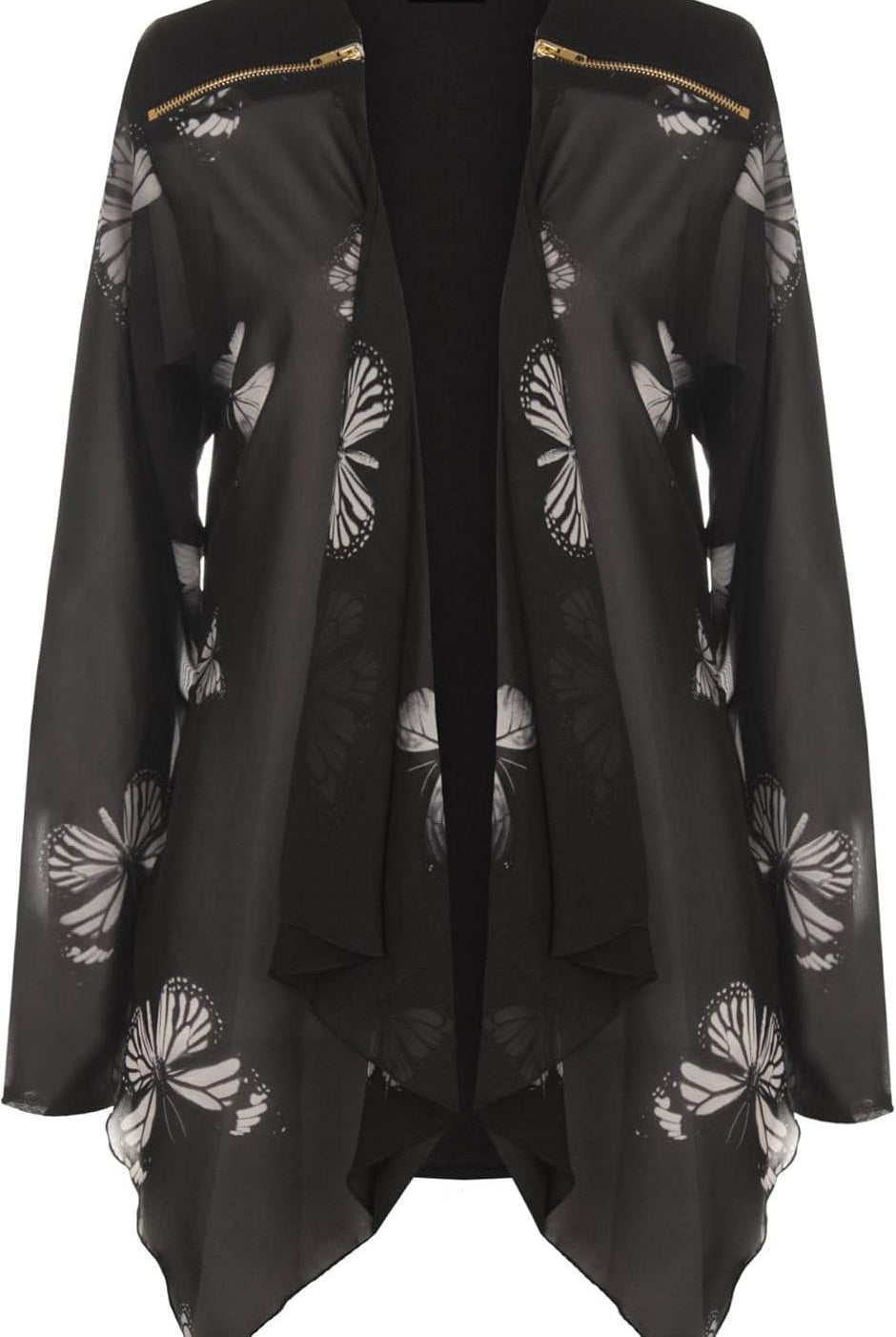 Chiffon Butterfly Print Sheer Cardigan Top cardigan WearAll