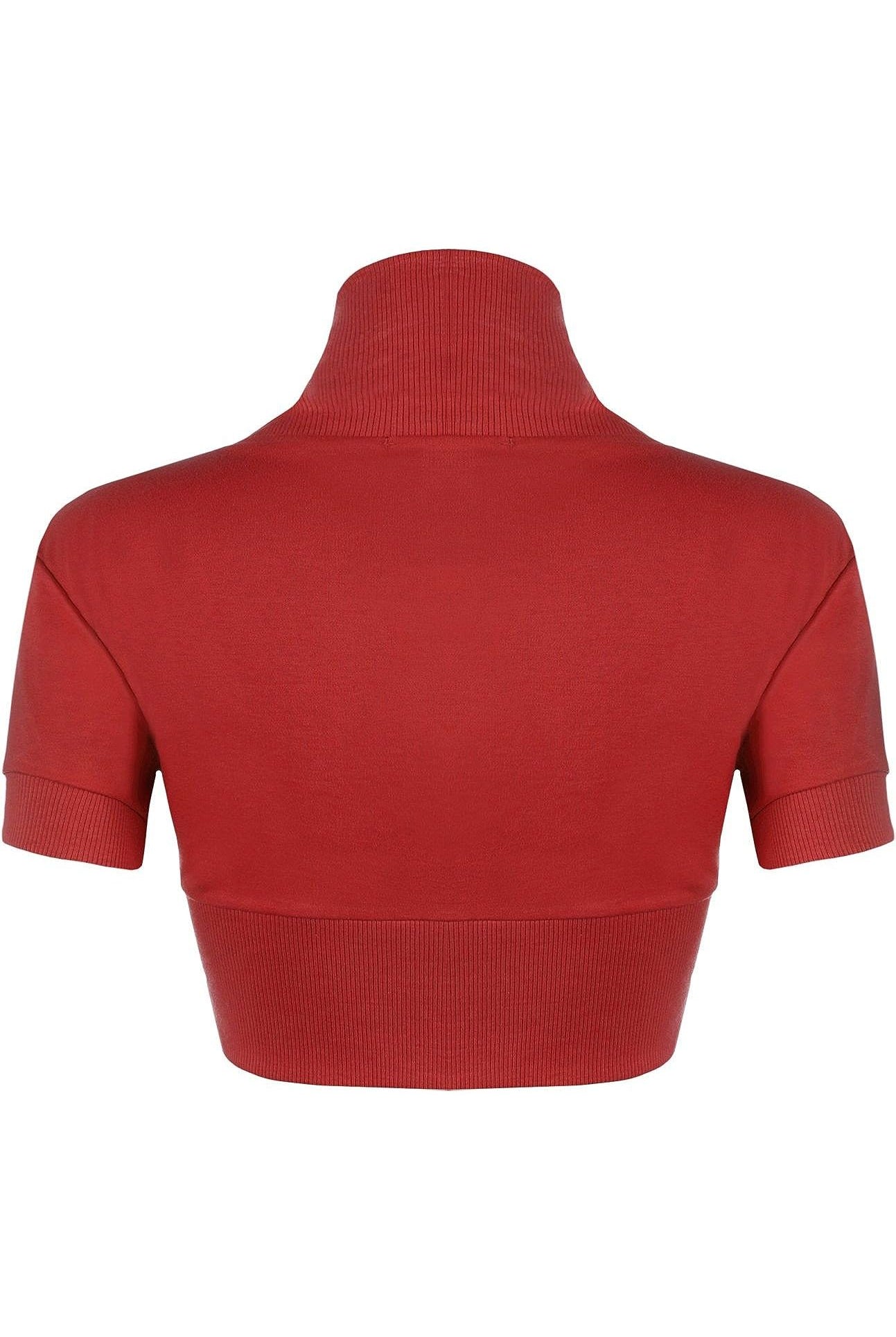 Short Sleeve Ribbed Bolero Shrug Tops WearAll