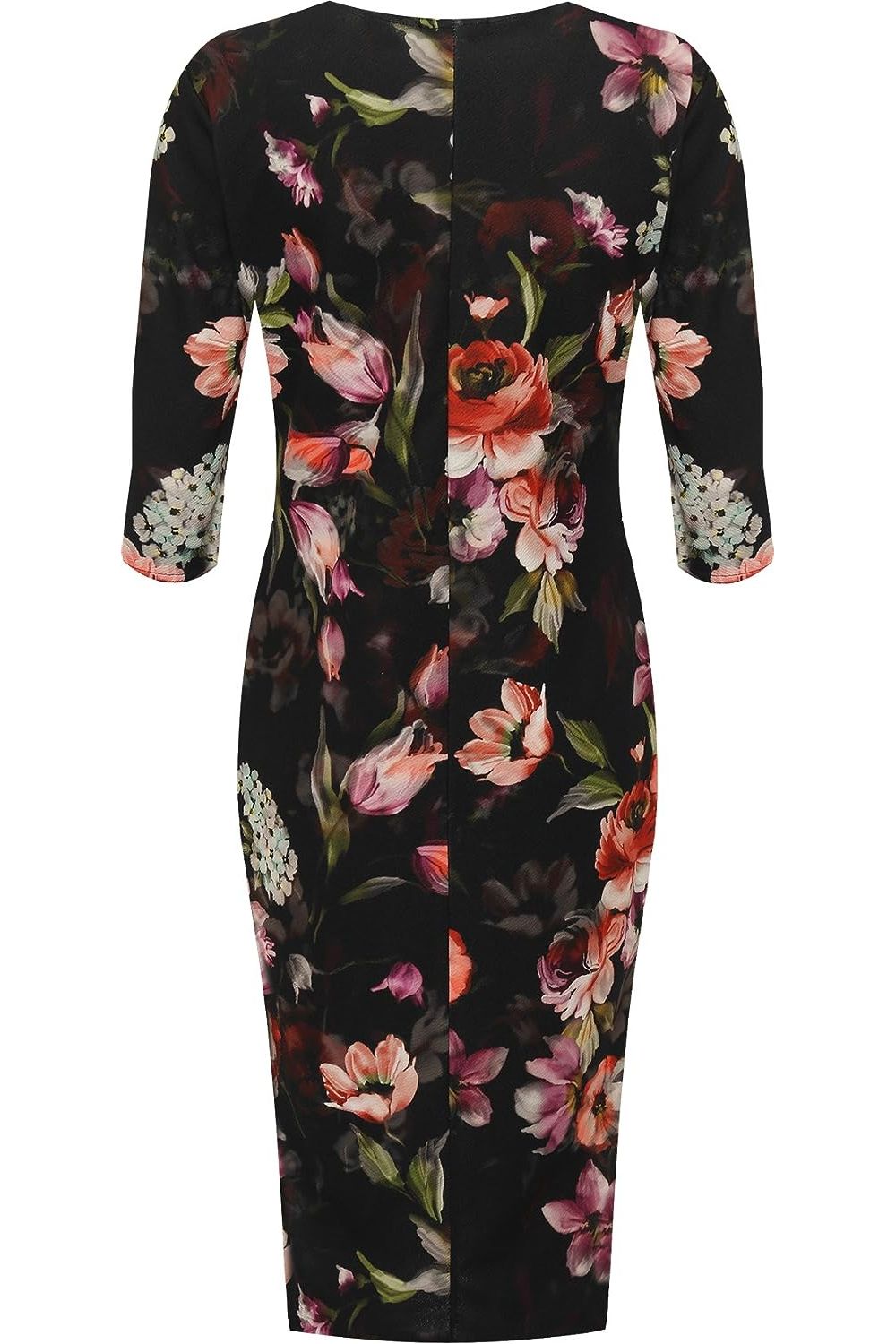 Floral Print Crepe New Ladies Bodycon Midi Dress Dress WearAll