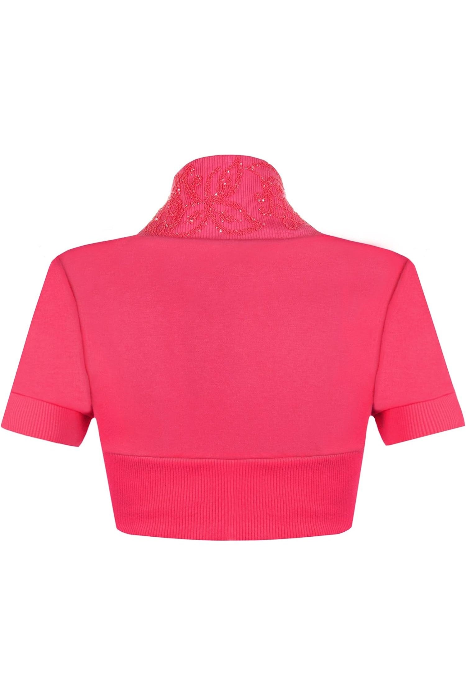 Short Sleeve Beaded Shrug Tops WearAll