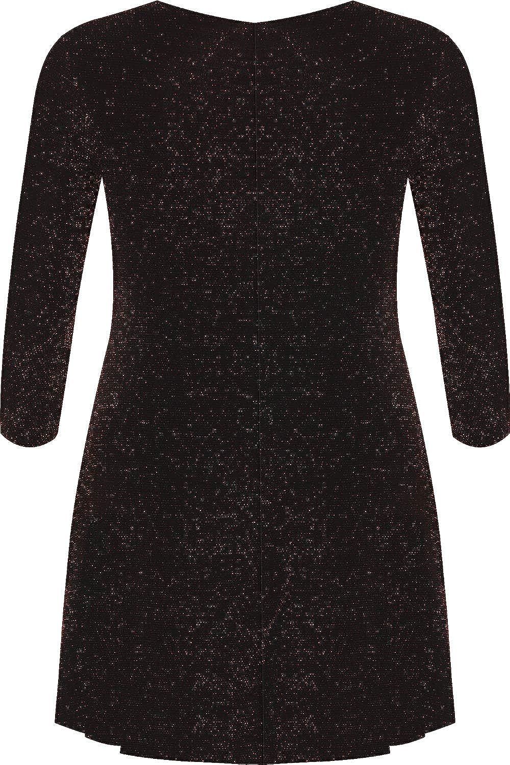 Lurex Sparkle Ladies Glitter Swing Short Dress WearAll