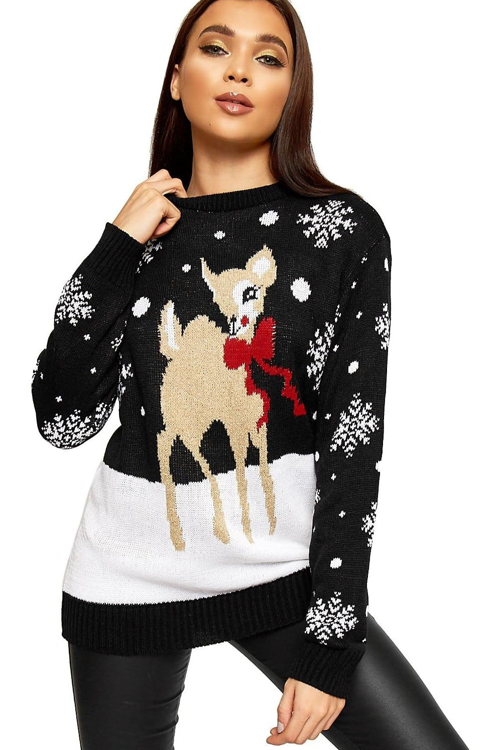 Baggy Reindeer Christmas Jumper Tops WearAll