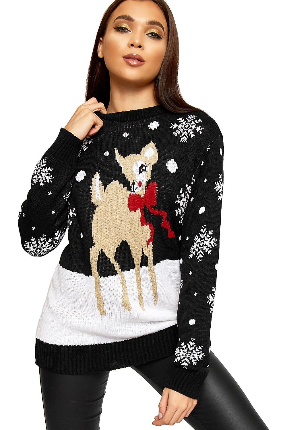 Baggy Reindeer Christmas Jumper Tops WearAll