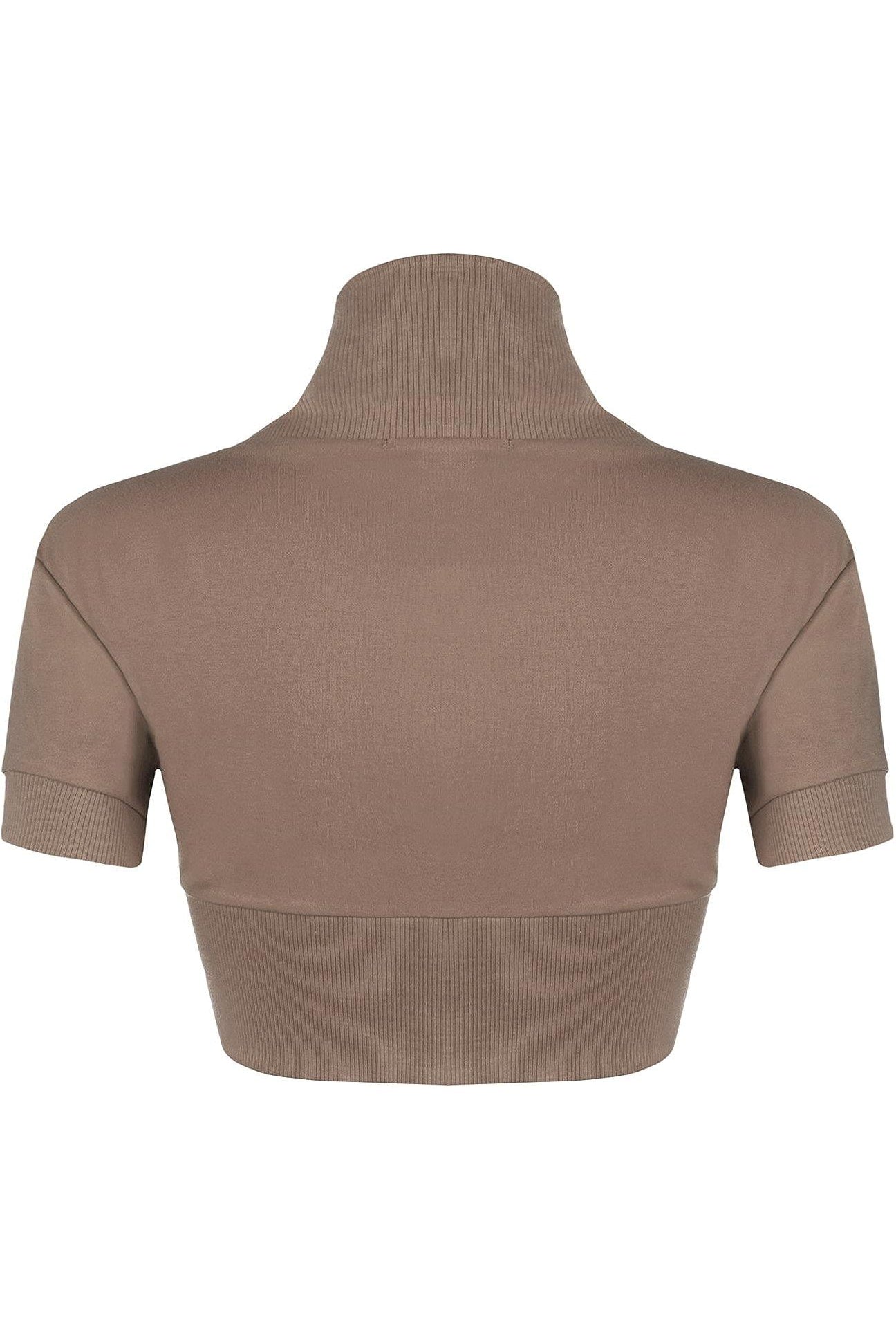 Short Sleeve Ribbed Bolero Shrug Tops WearAll