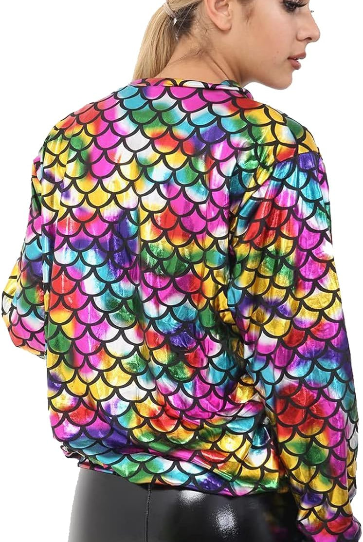 Glitter Mermaid Sequin Bomber Jacket Jacket WearAll