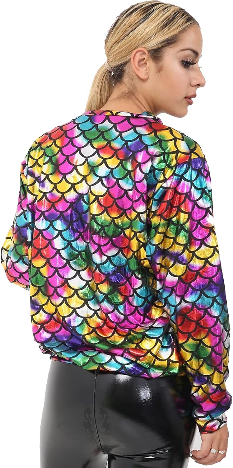 Glitter Mermaid Sequin Bomber Jacket Jacket WearAll