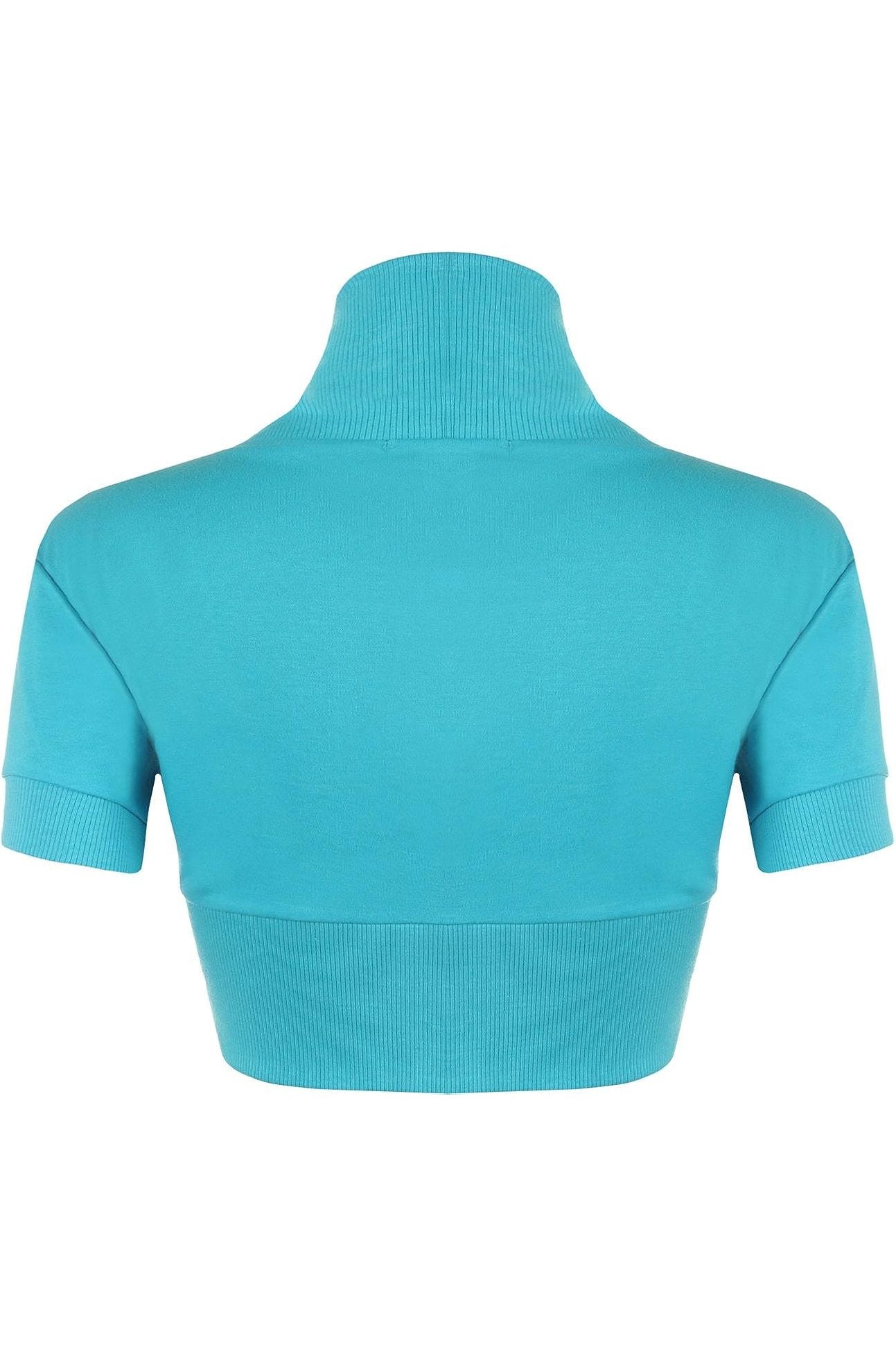 Short Sleeve Ribbed Bolero Shrug Tops WearAll