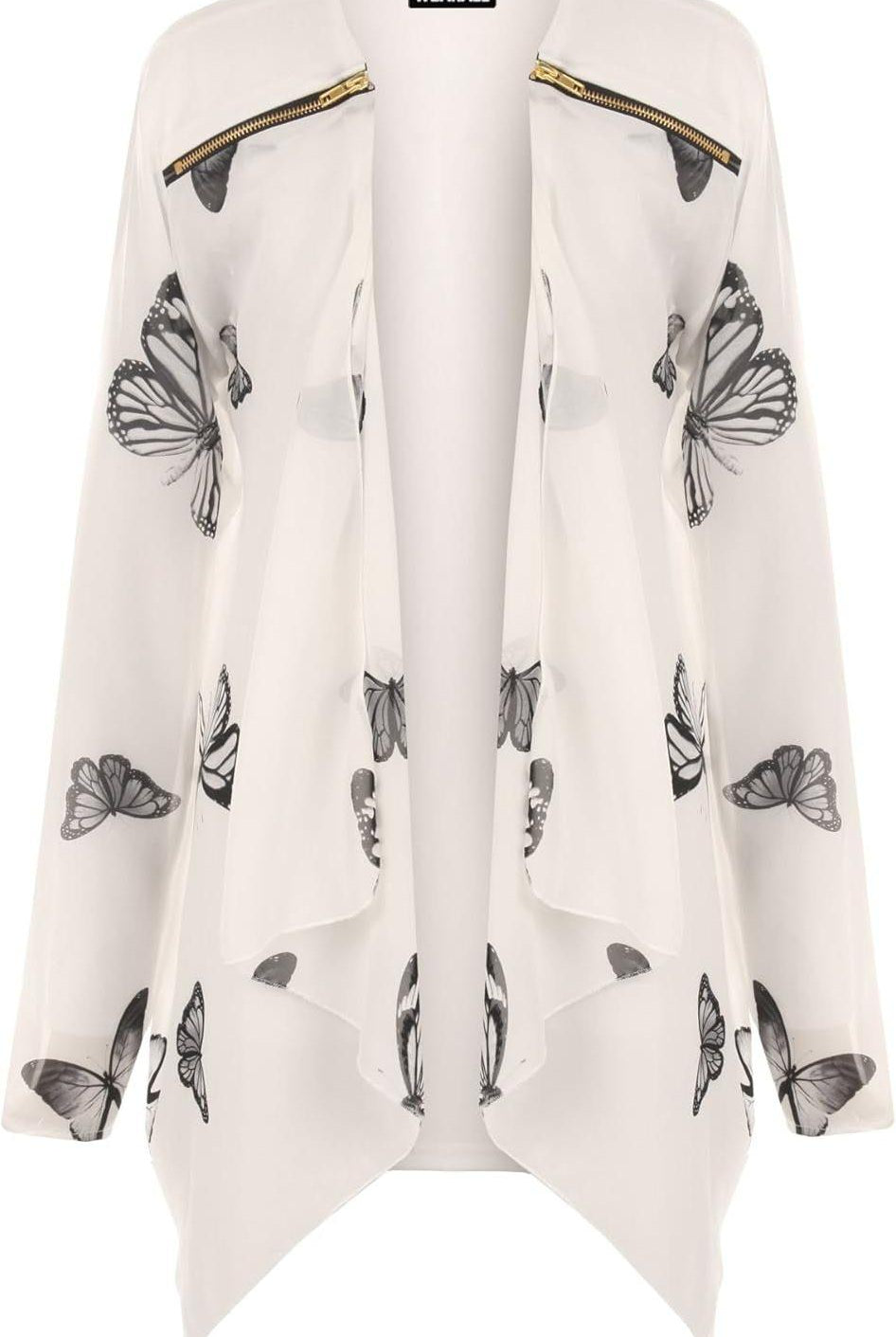 Chiffon Butterfly Print Sheer Cardigan Top cardigan WearAll