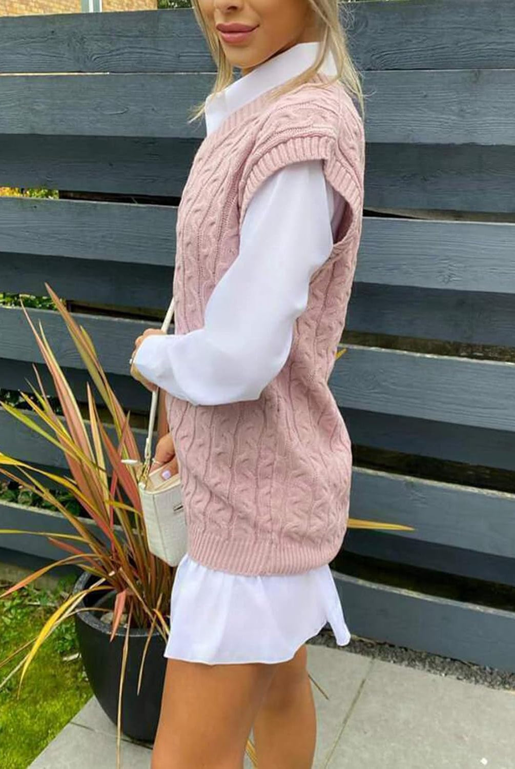 Cable Knit Tank Top Jumper WearAll