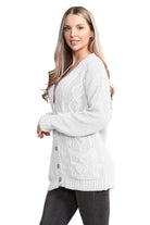 Plus Size Cable Knitted Button Cardigan Knitted Cardigan WearAll