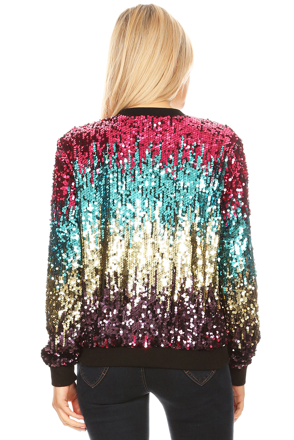 Glitter Mermaid Sequin Bomber Jacket Jacket WearAll