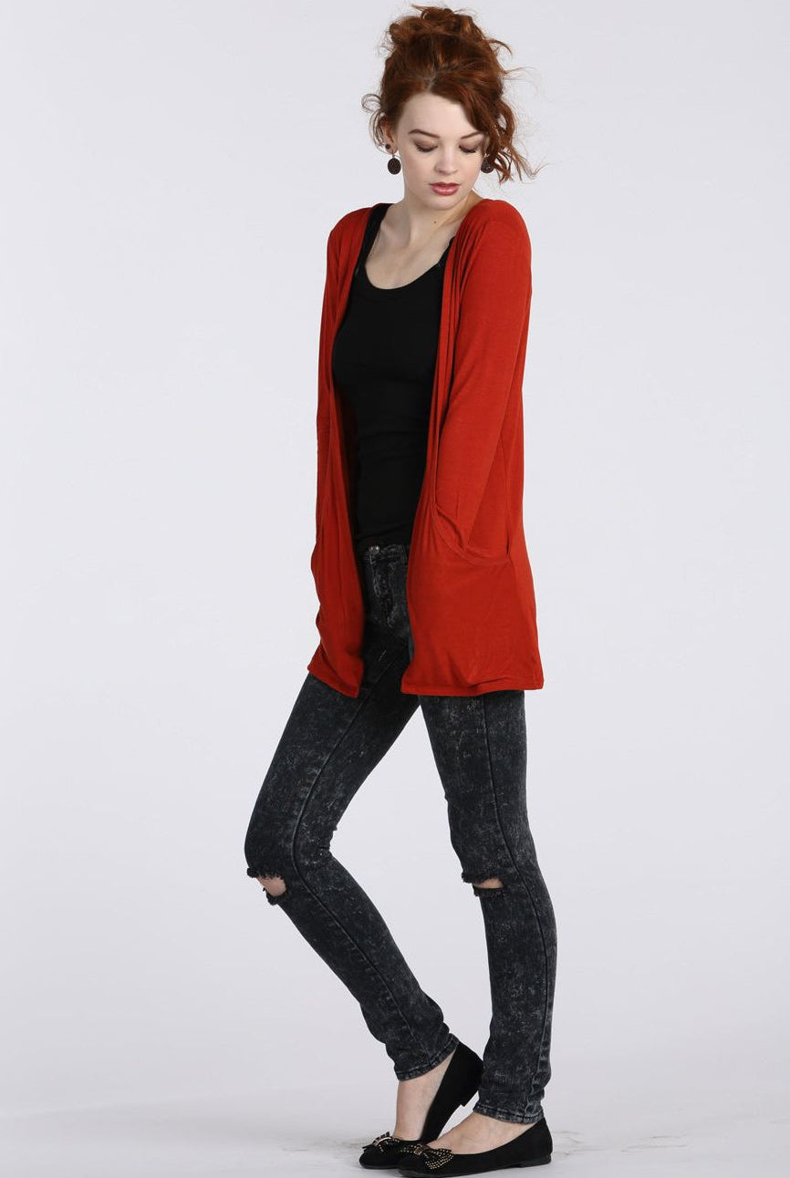 Plus Size Long Sleeve Pocket Cardigan cardigan WearAll