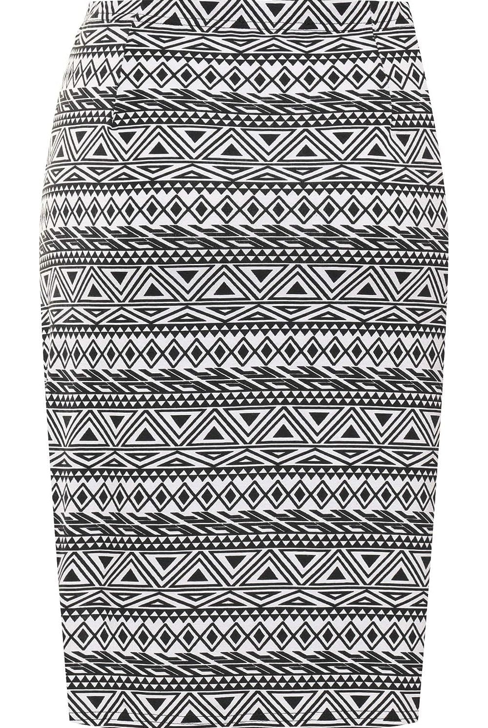 Printed Stretch Pencil Midi Skirt Skirt WearAll Little Aztec 8-10