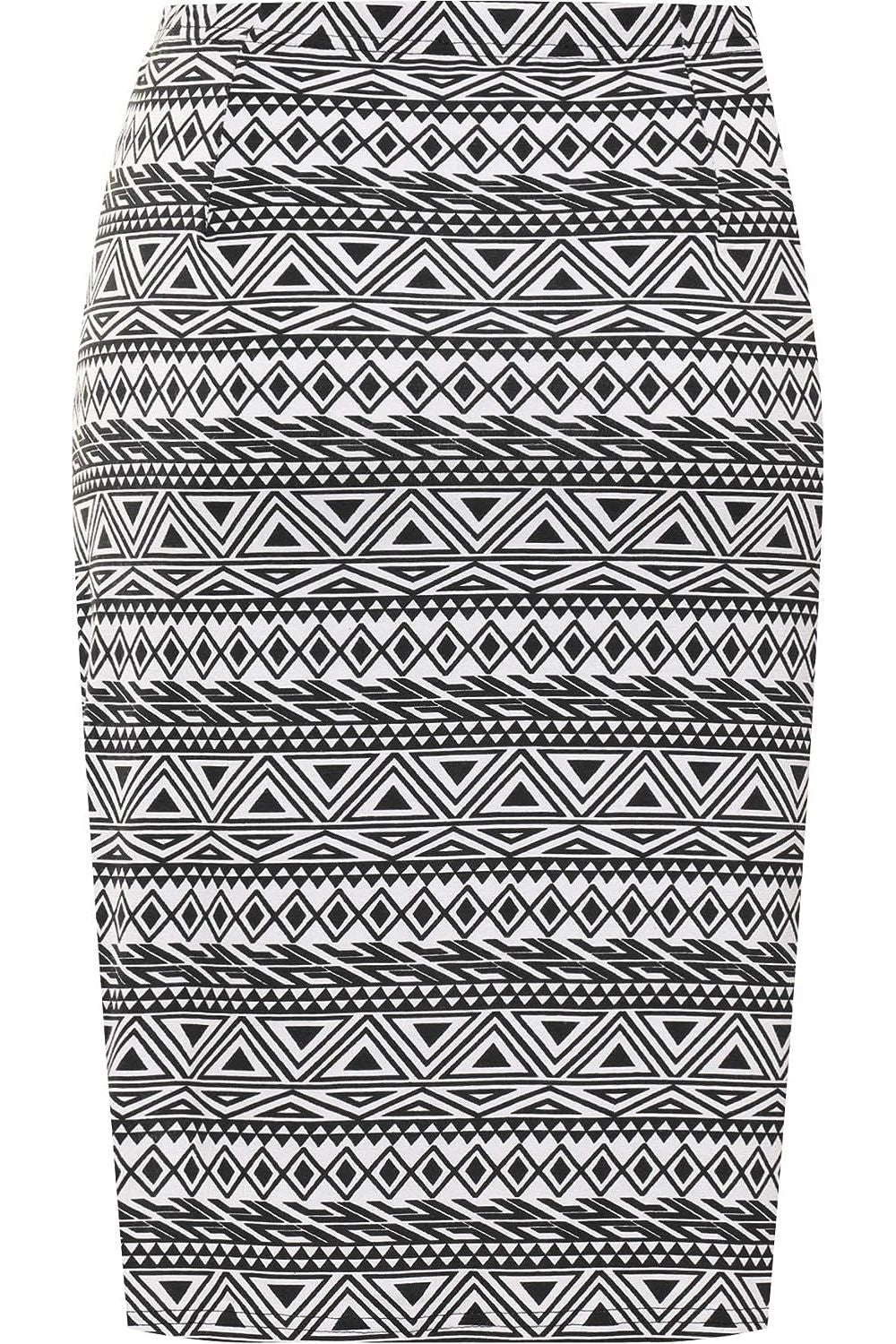 Printed Stretch Pencil Midi Skirt Skirt WearAll Little Aztec 8-10