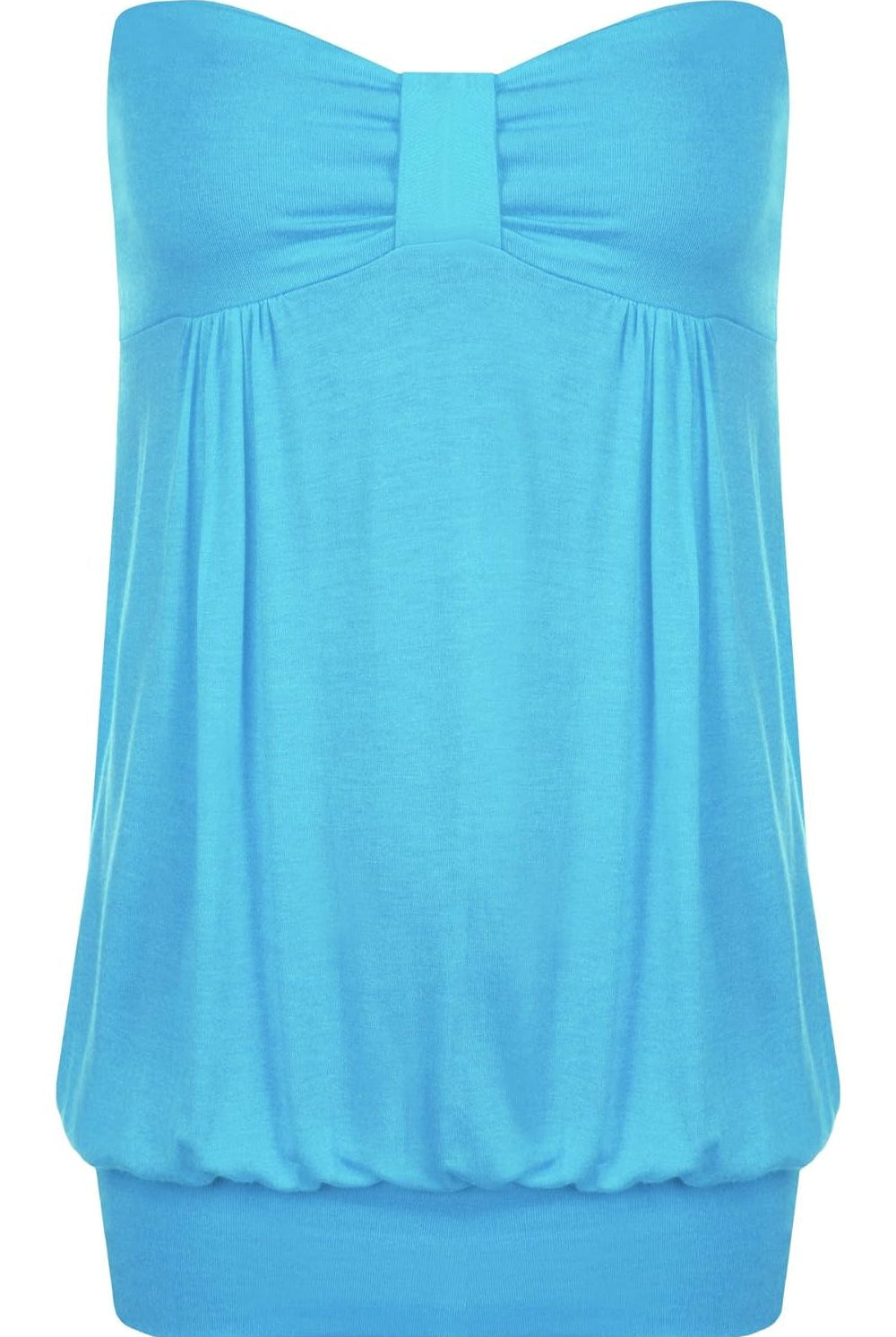 Long Boob Tube Strapless Top Tops WearAll Turquoise 8-10