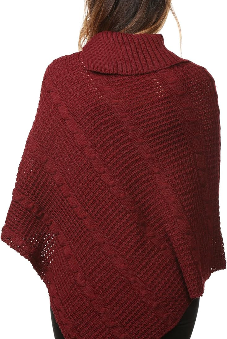 Button Knitted Poncho Knitted Jumper WearAll