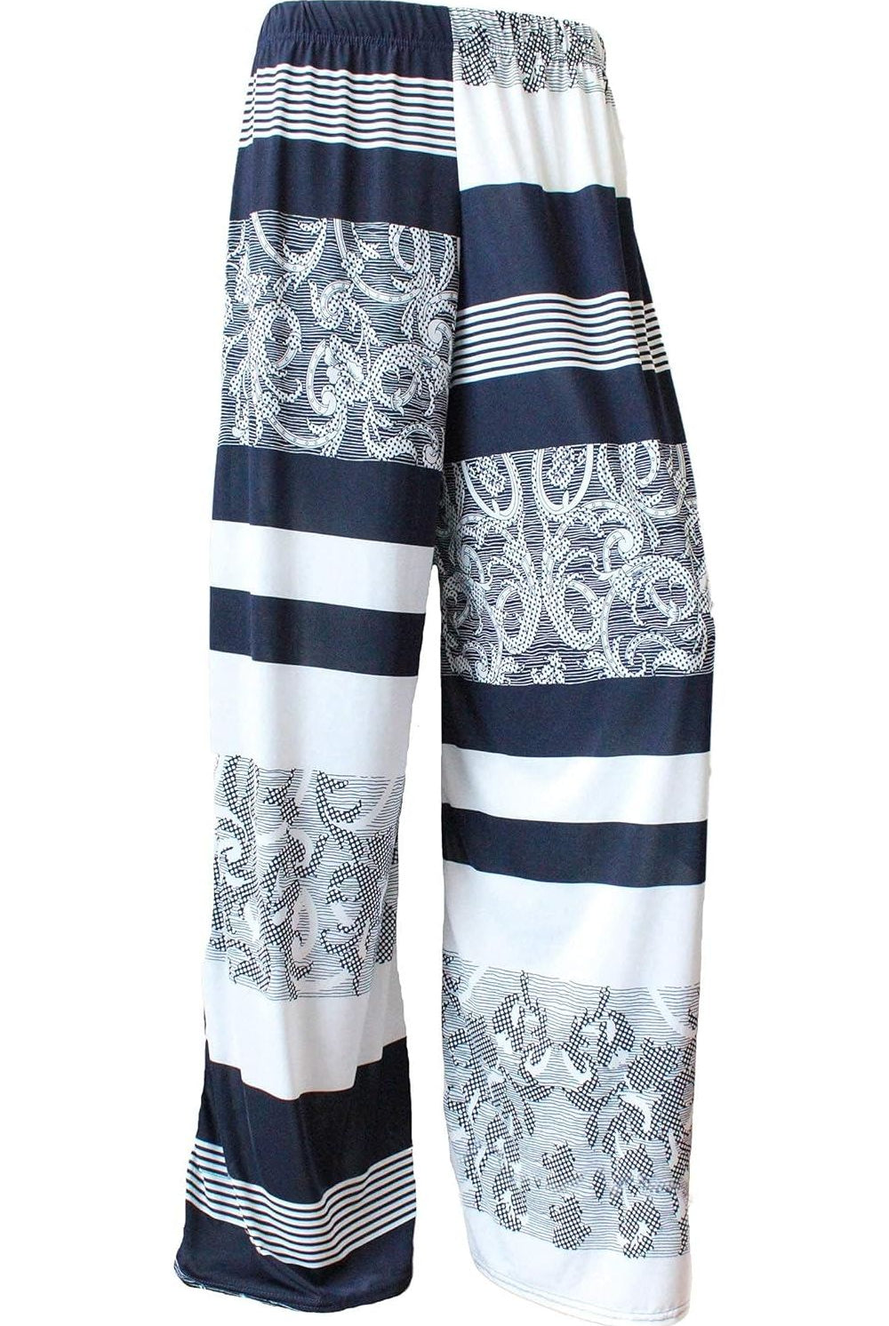 Plus Size Navy Abstract Print Palazzo Trouser Palazzo WearAll