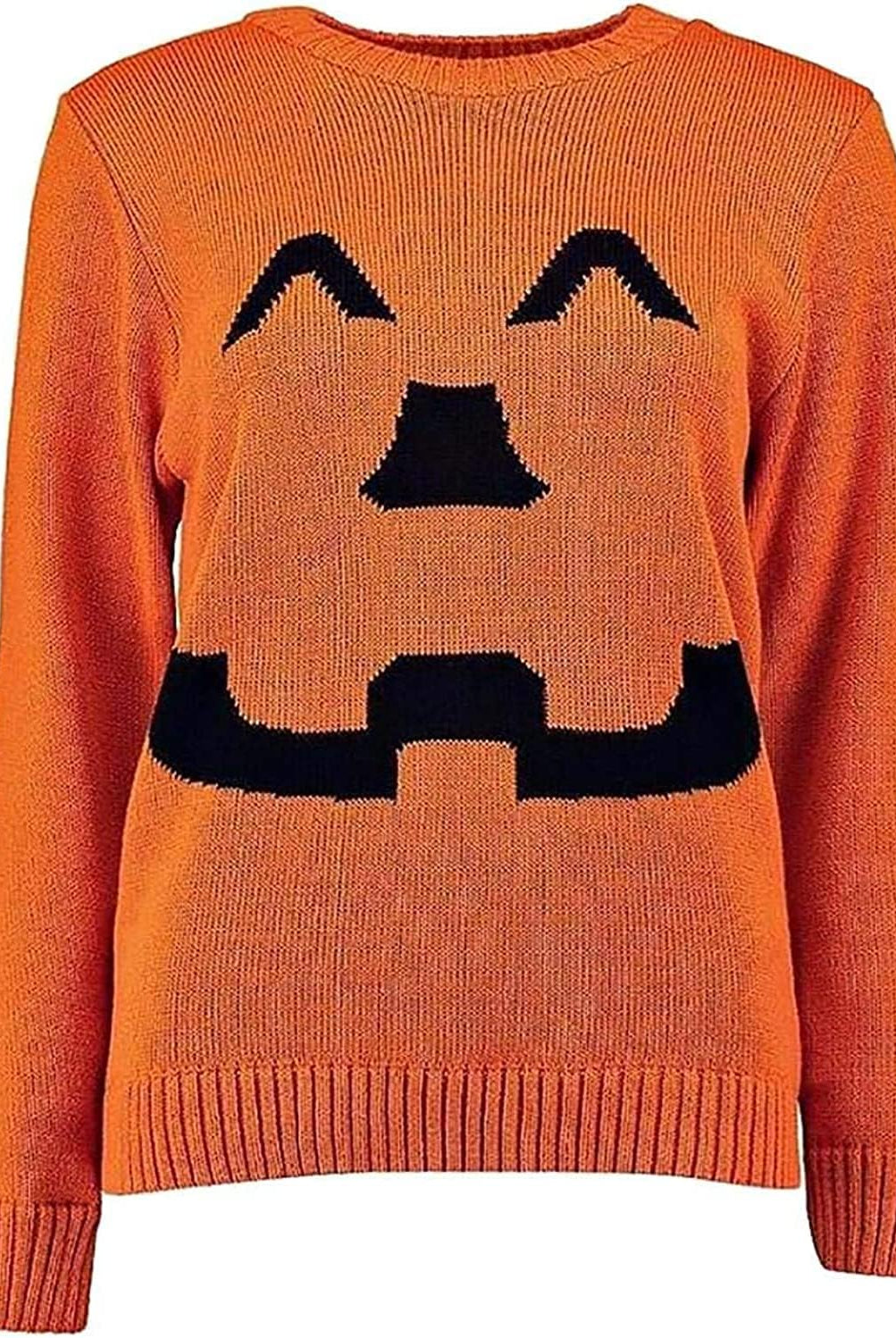 Knitted Halloween Winking Pumpkin Print Jumper Jumper WearAll