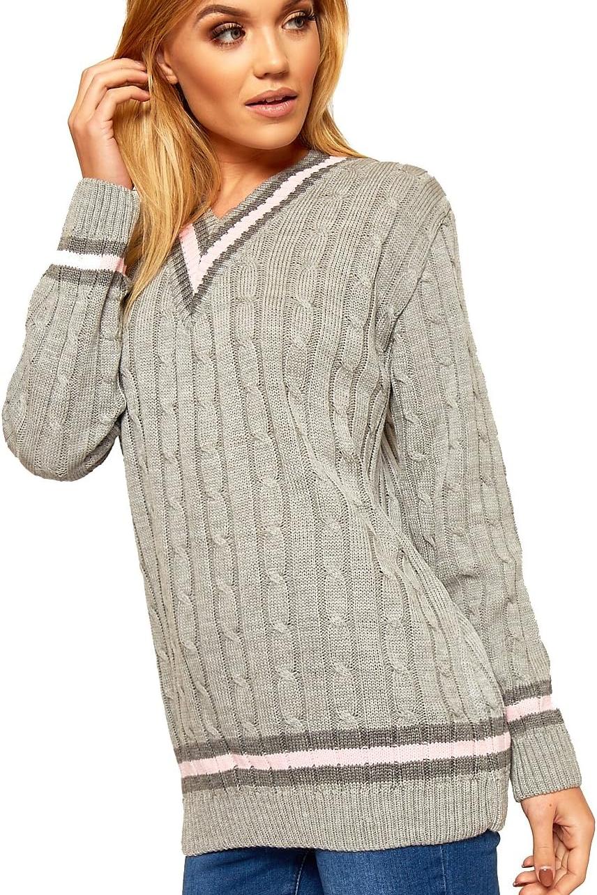 Cable Knitted Cricket Stripe Jumper Jumper WearAll