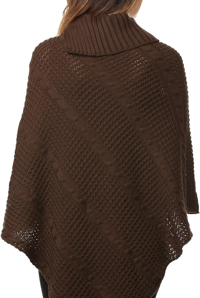 Button Knitted Poncho Knitted Jumper WearAll