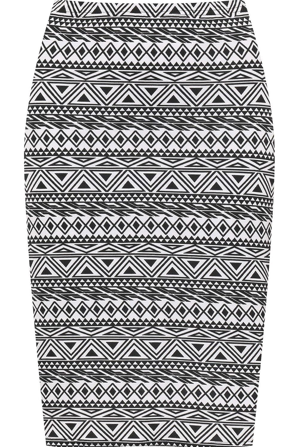 Printed Stretch Pencil Midi Skirt Skirt WearAll