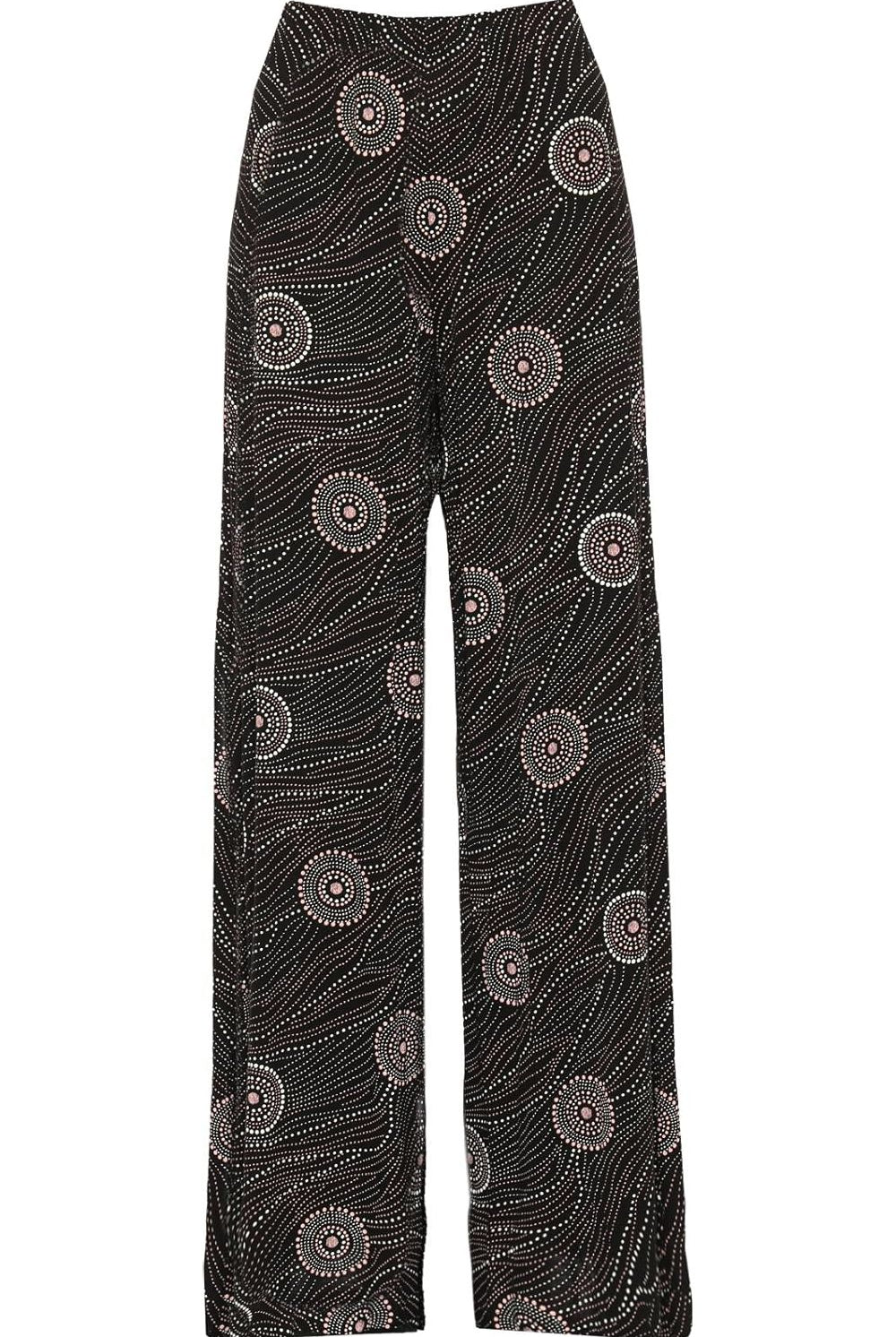 Black Pink Circle Print Palazzo Trouser Palazzo WearAll