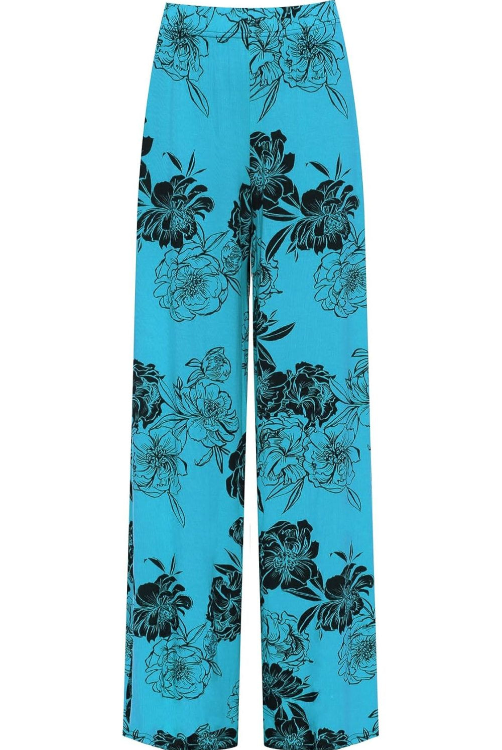 Flower Floral Print Wide Leg Palazzo Trouser Palazzo WearAll