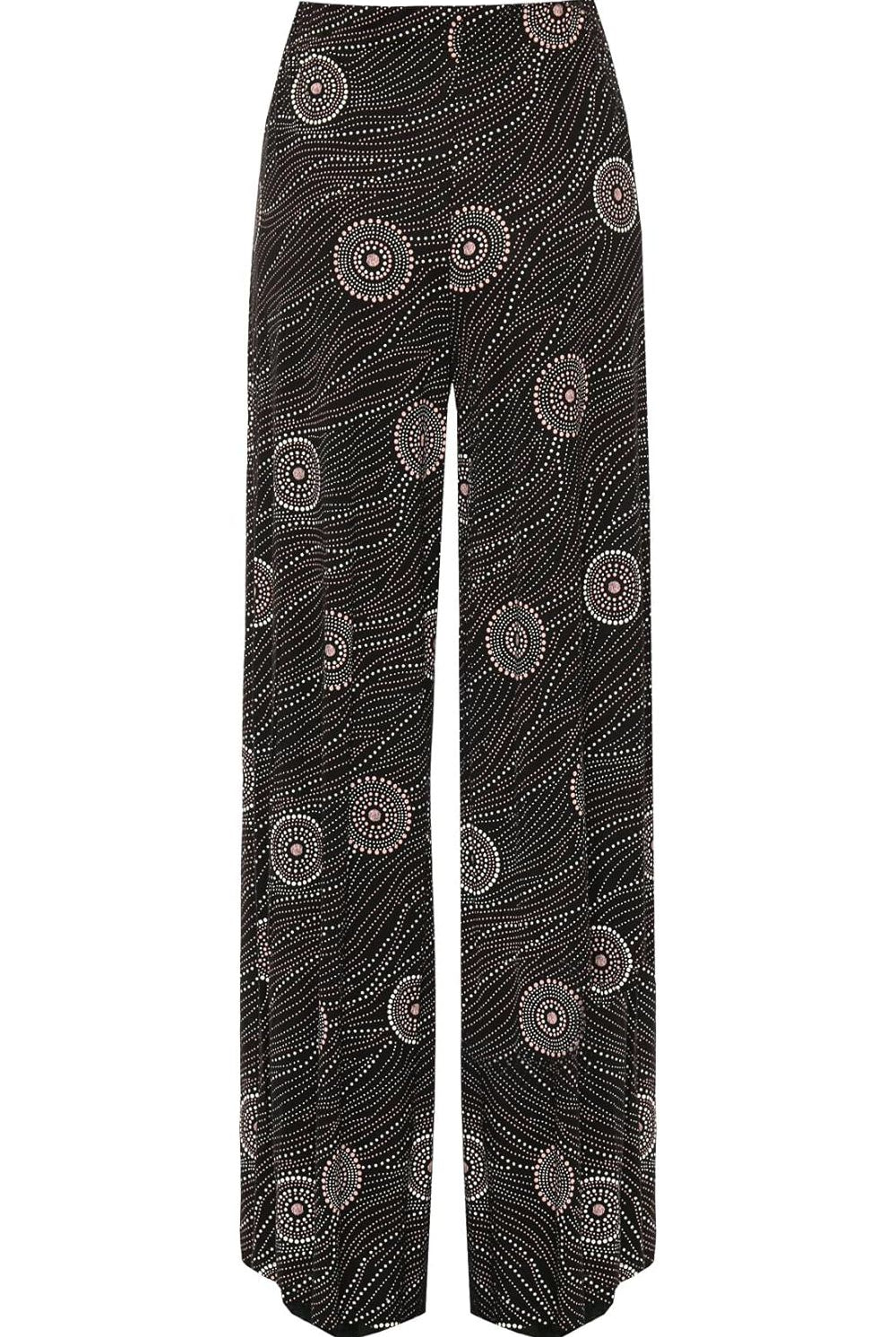 Black Pink Circle Print Palazzo Trouser Palazzo WearAll