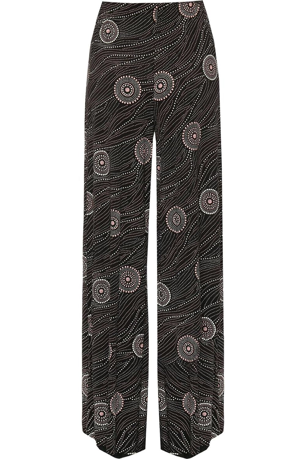 Black Pink Circle Print Palazzo Trouser Palazzo WearAll
