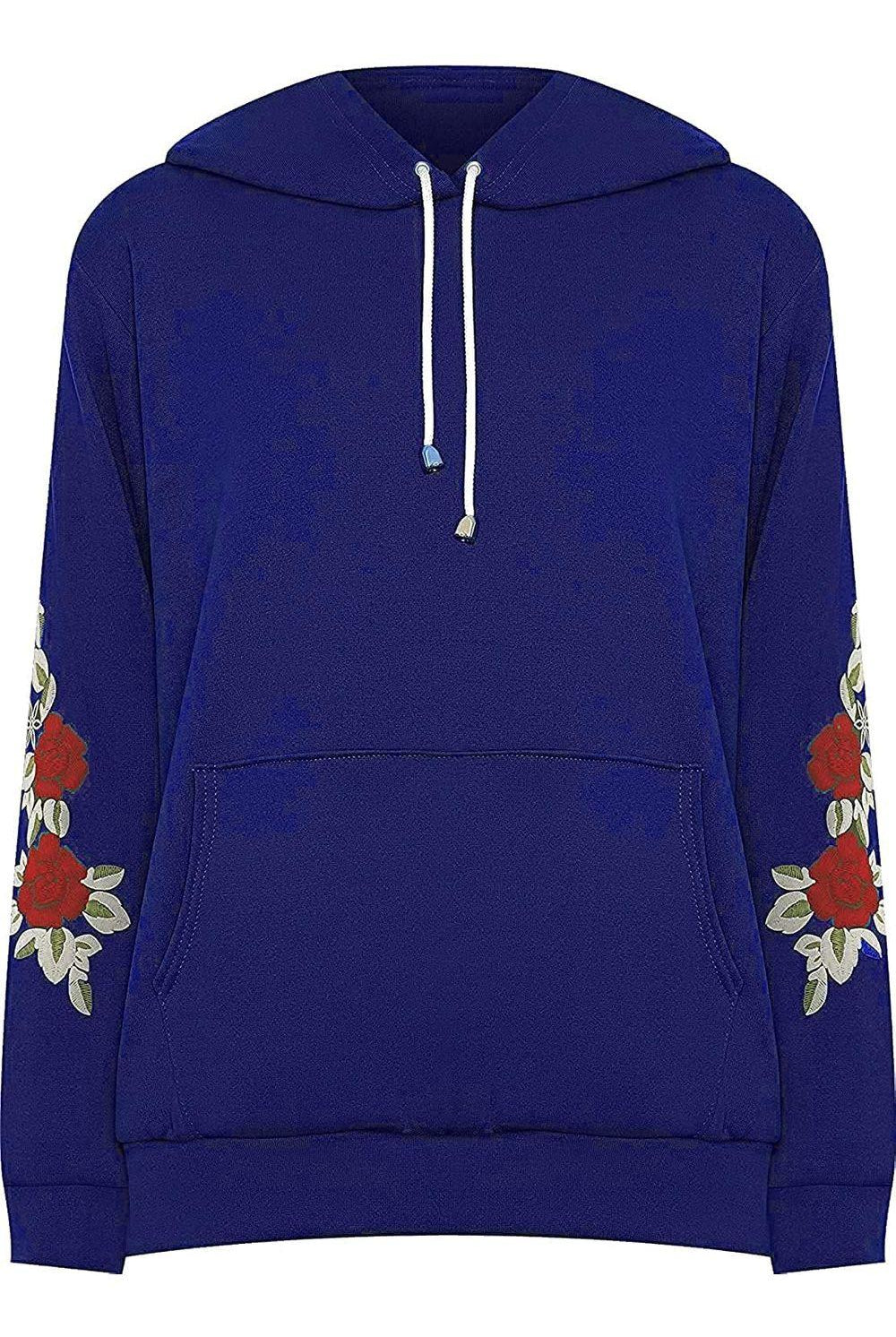 Embroidered Pouch Pocket Sweatshirt Tops WearAll Royal Blue 16-18