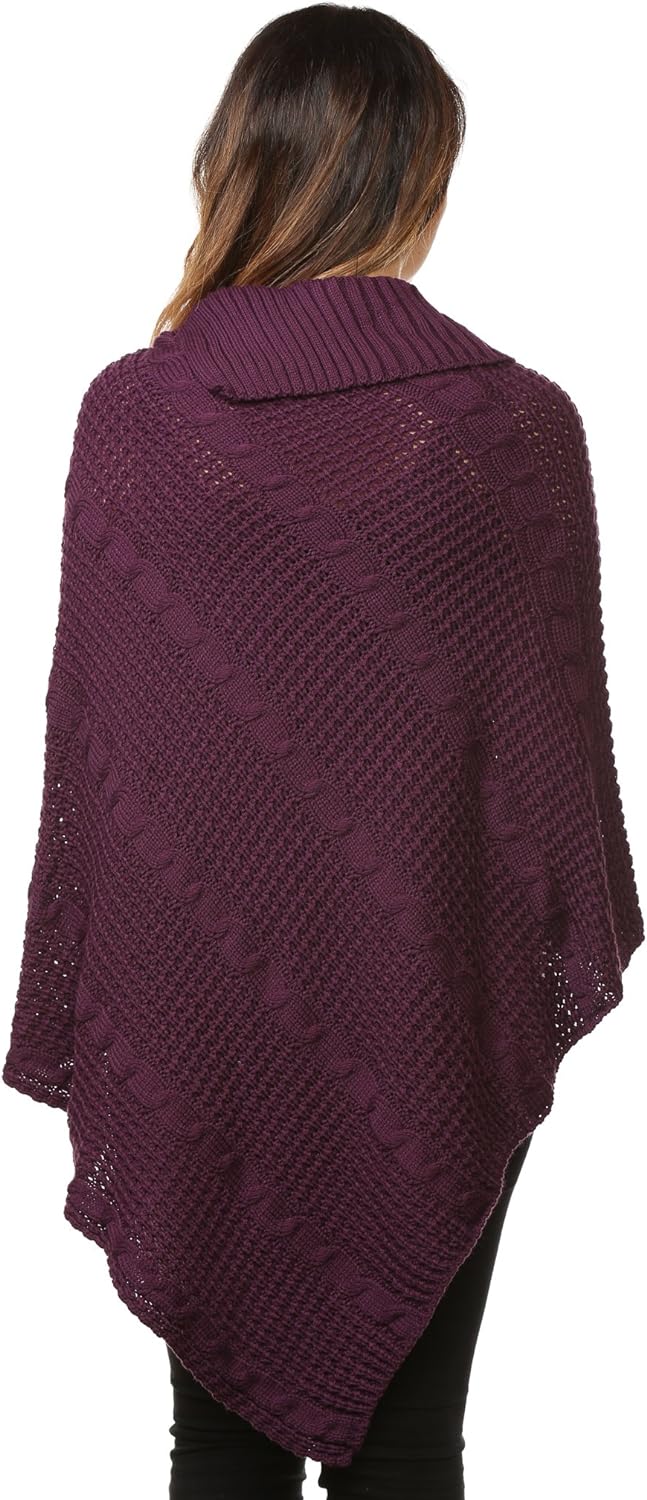 Button Knitted Poncho Knitted Jumper WearAll