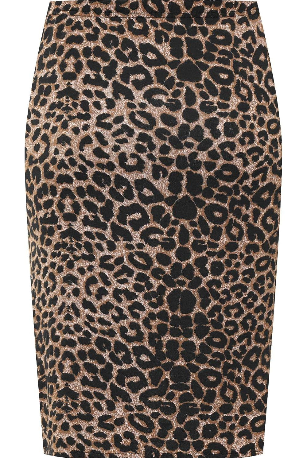Printed Stretch Pencil Midi Skirt Skirt WearAll Leopard 8-10