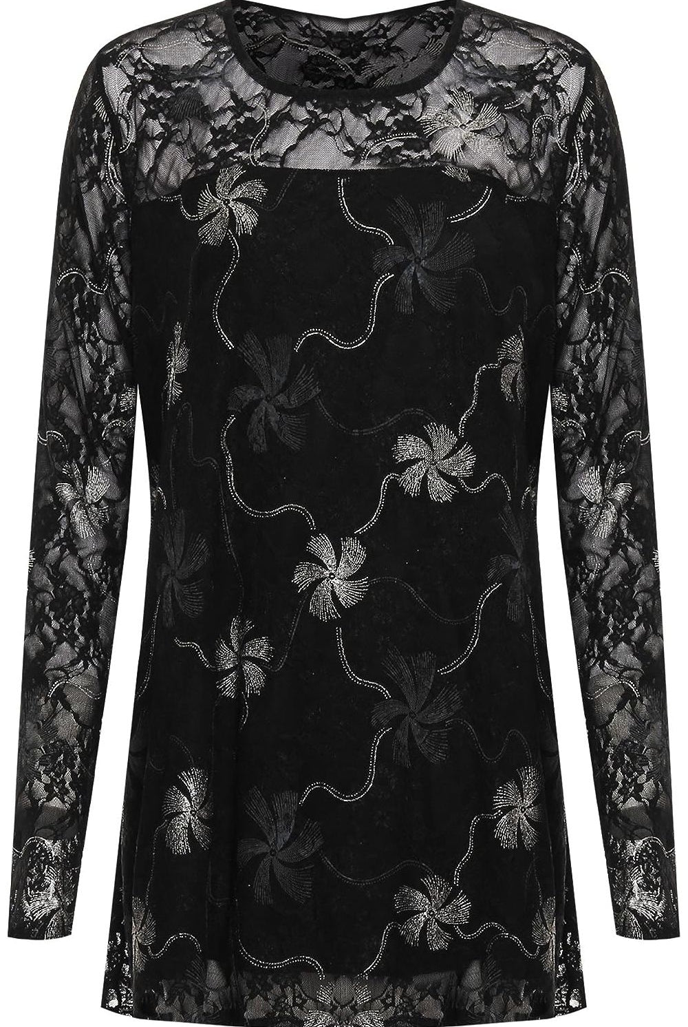 Lurex Glitter Lined Print Long Sleeve Dress WearAll