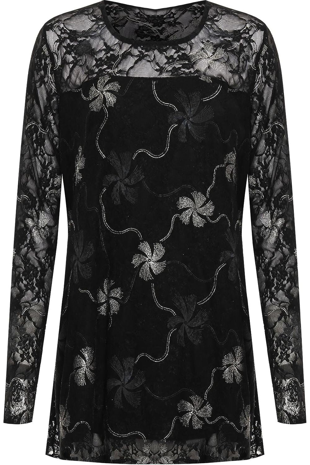 Lurex Glitter Lined Print Long Sleeve Dress WearAll