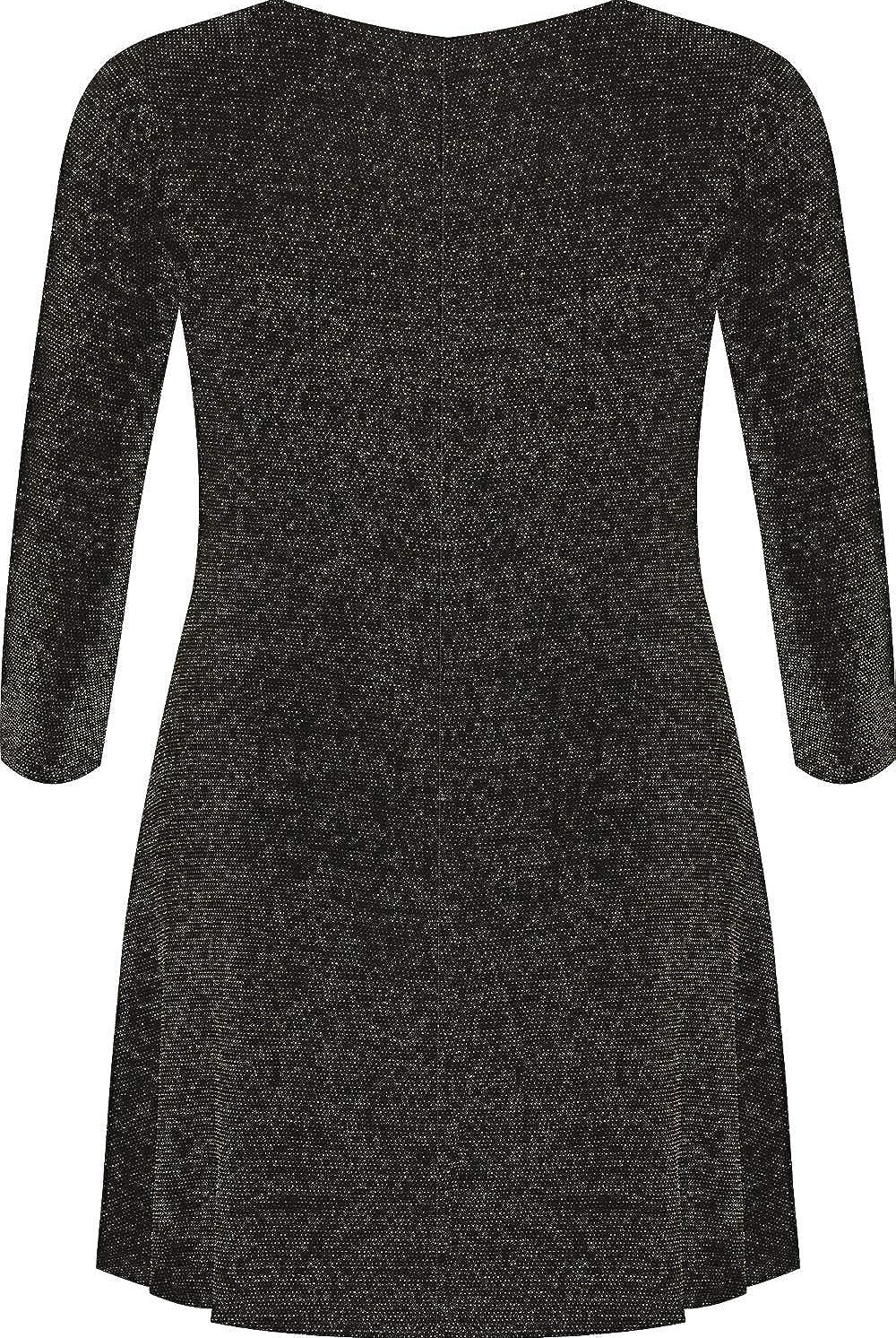 Lurex Sparkle Ladies Glitter Swing Short Dress WearAll