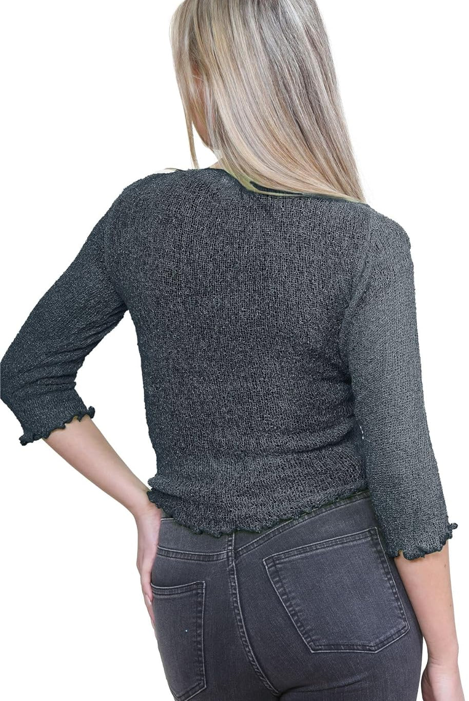Tie Up Knitted Cropped Bolero Shrug Shrugs WearAll