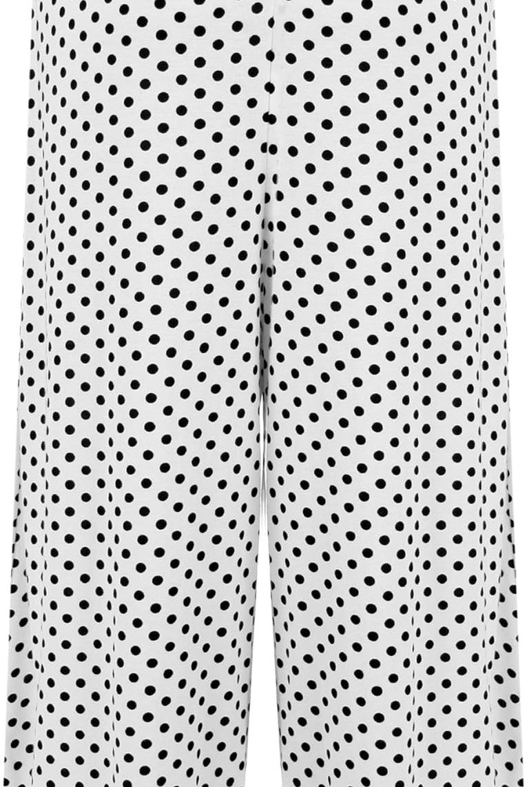 Plus Size Polka Dot Spot Print Culottes Shorts Culottes WearAll White 16-18
