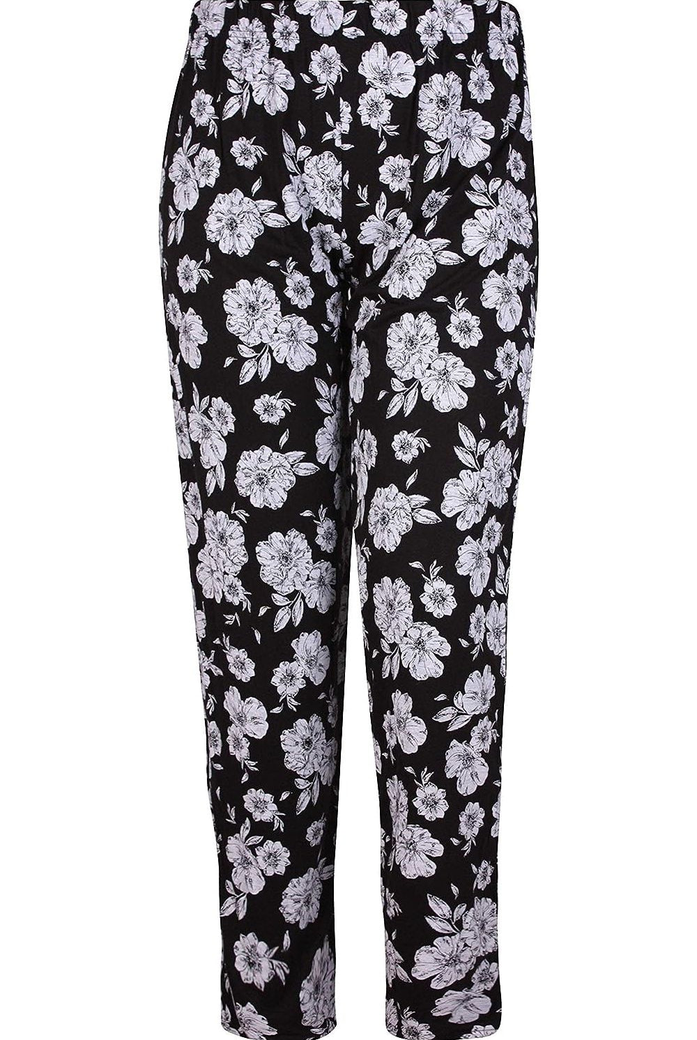 Big Flower Print Full Length Trouser Trousers WearAll Big Flowers 16