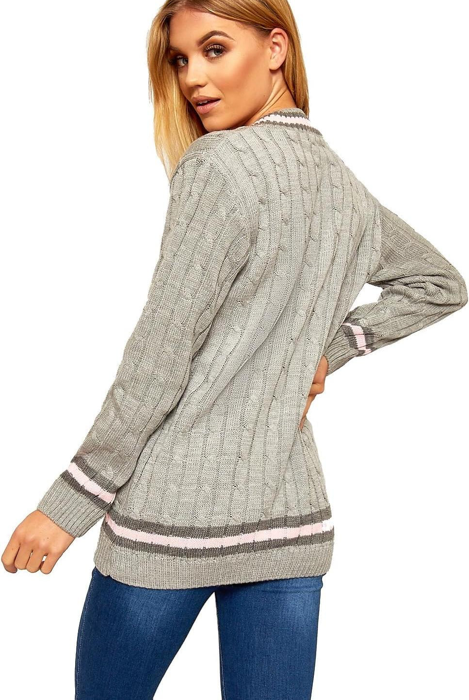 Cable Knitted Cricket Stripe Jumper Jumper WearAll