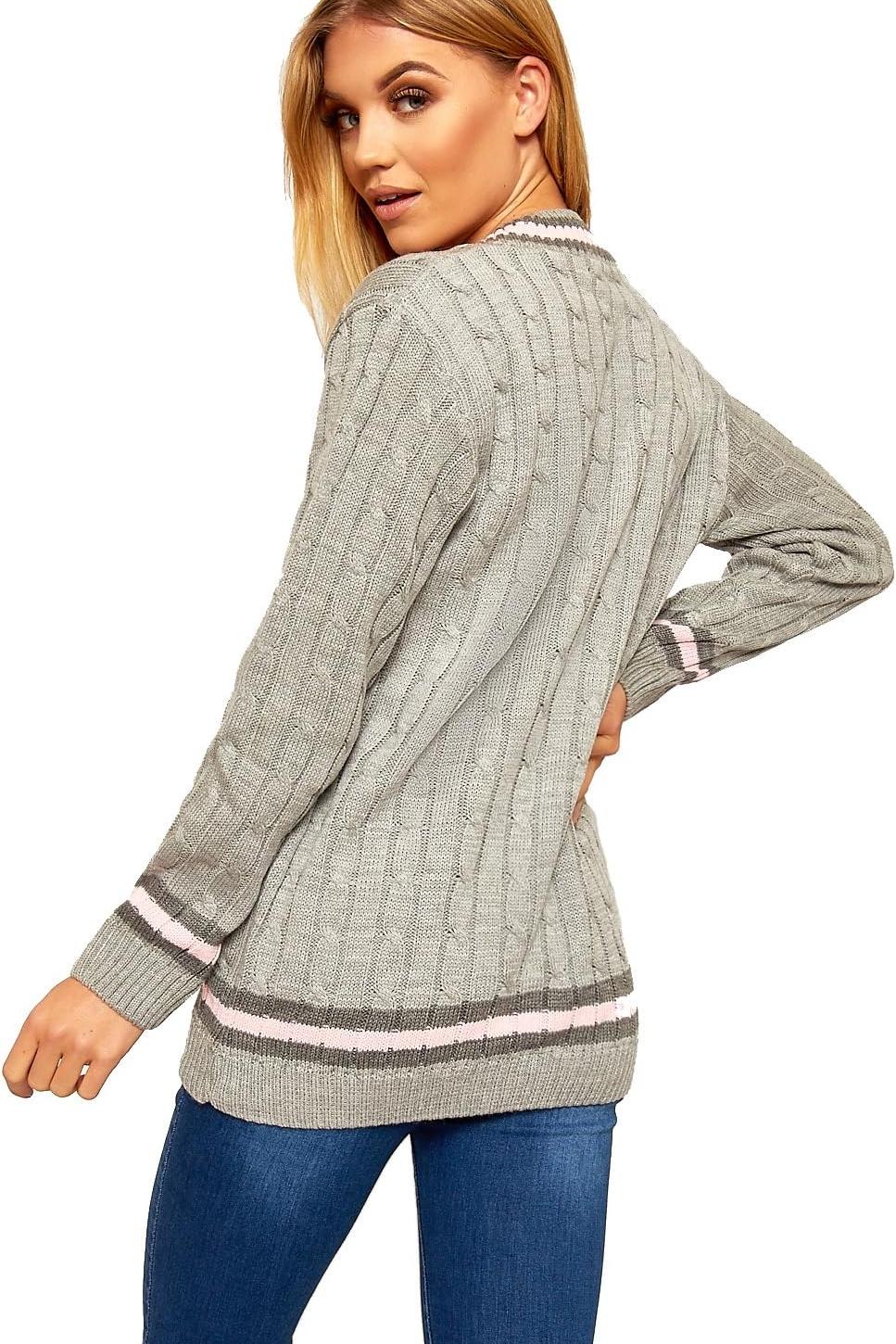 Cable Knitted Cricket Stripe Jumper Jumper WearAll