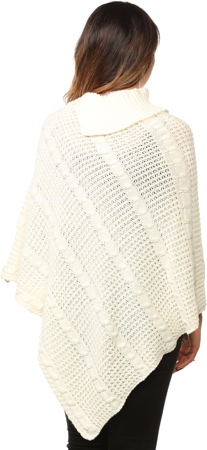 Button Knitted Poncho Knitted Jumper WearAll