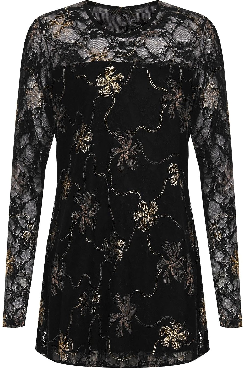 Lurex Glitter Lined Print Long Sleeve Dress WearAll