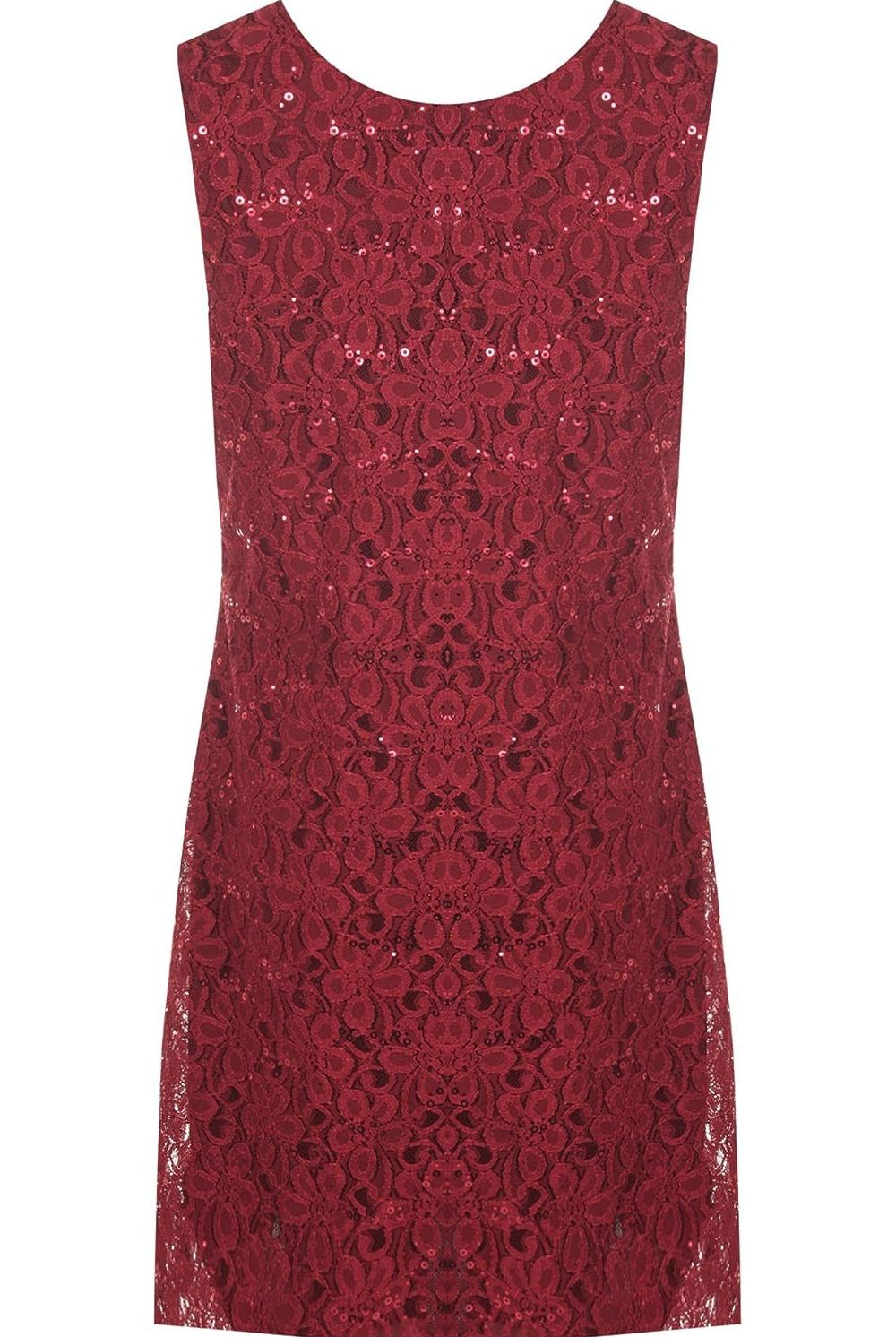 Sleeveless Lace Sequins Vest Dress Dress WearAll